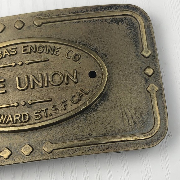 Union Gas Engine Co San Francisco CA Belt Buckle Morrison & Marvin Engineworks - Picture 3 of 9